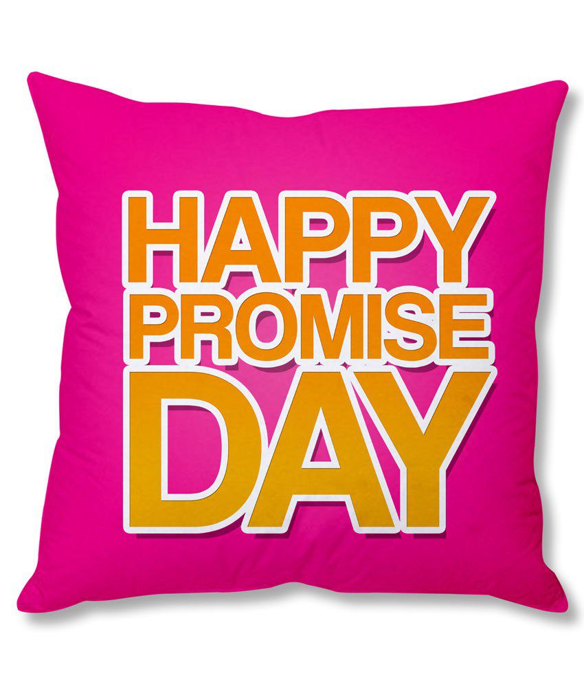 Happy Promise Day With Pink Background Cushion Cover: Buy Online at Best  Price | Snapdeal
