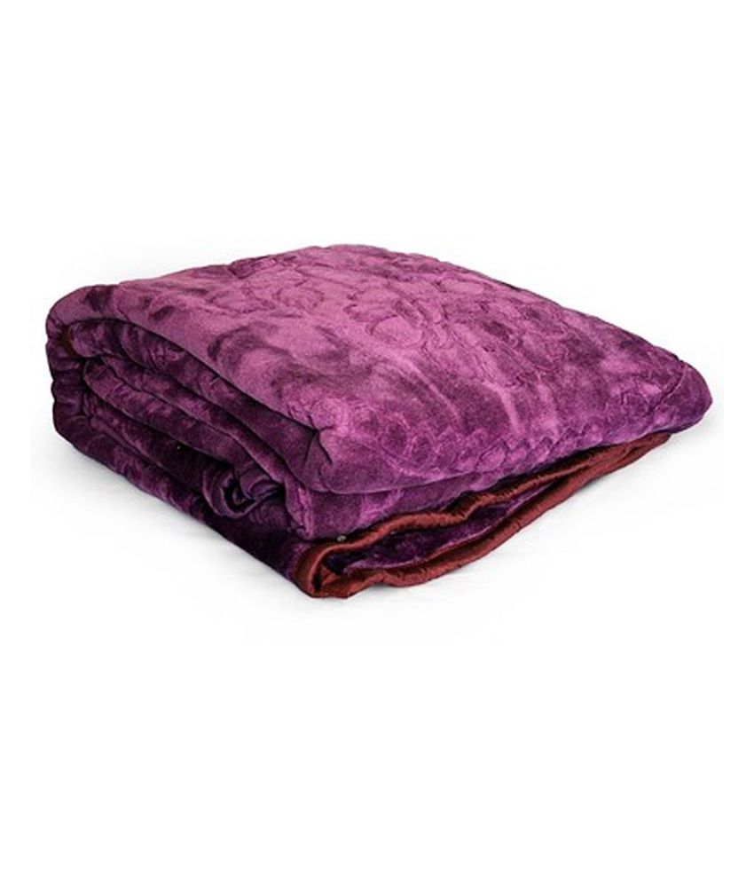     			Srs Purple Puffy Emboss Double Bed Blanket
