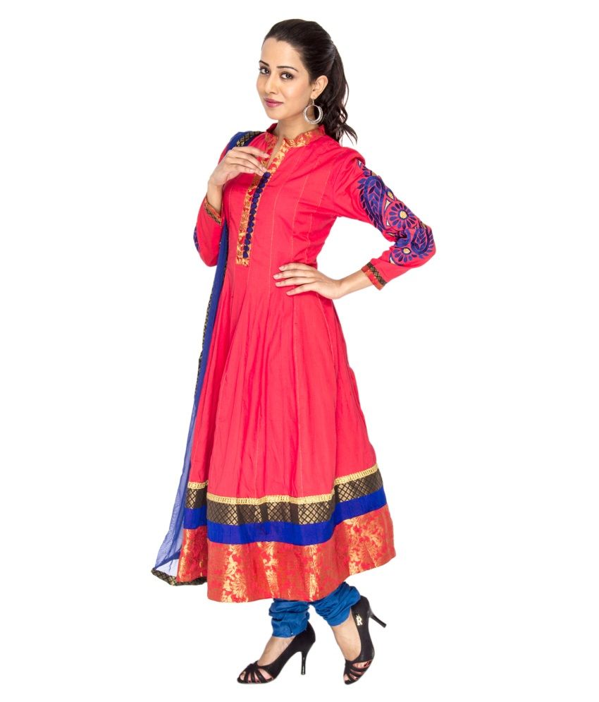 Black Cotton Anarkali Pant main image 1