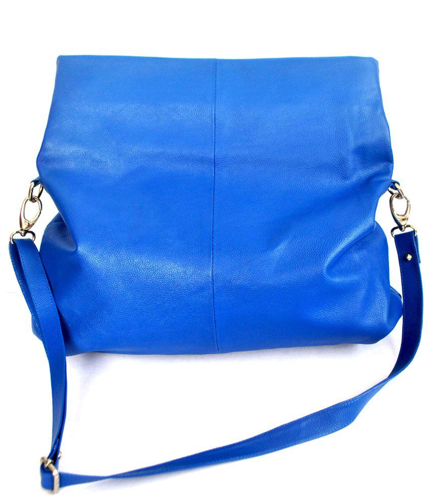 Modish Biker Slouch Leather Large Sling Bag(blue) - Buy Modish Biker ...