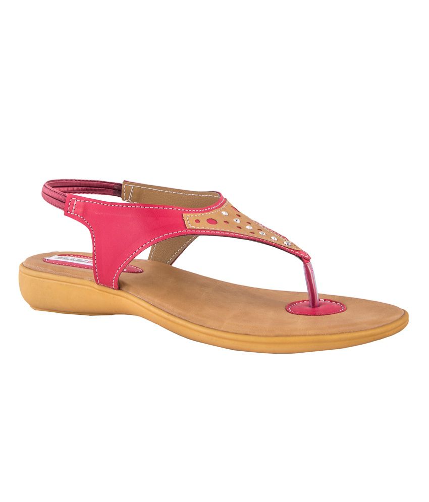 Pink Fever Pink Flat Sandals Price in India- Buy Pink Fever Pink Flat ...