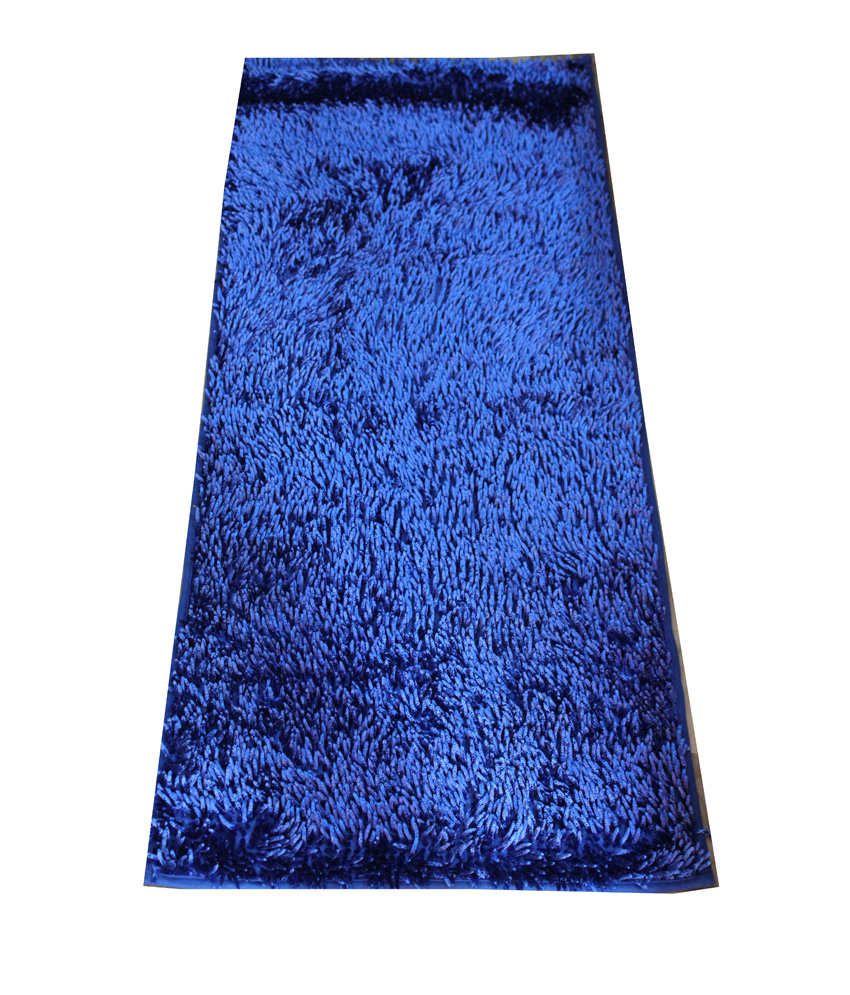 Renown Dark Blue Furry Bed Side Carpet 4x6 Ft. Buy Renown Dark Blue