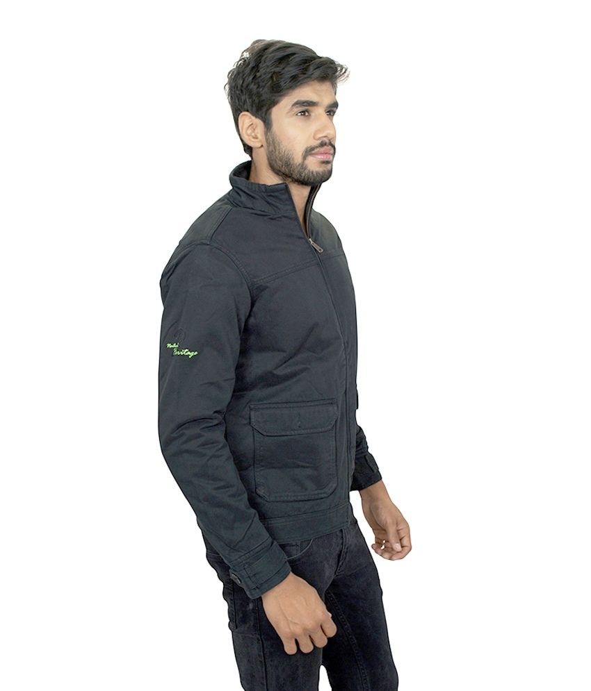 Rigs And Rags Black Cotton Casual Jacket - Buy Rigs And Rags Black ...