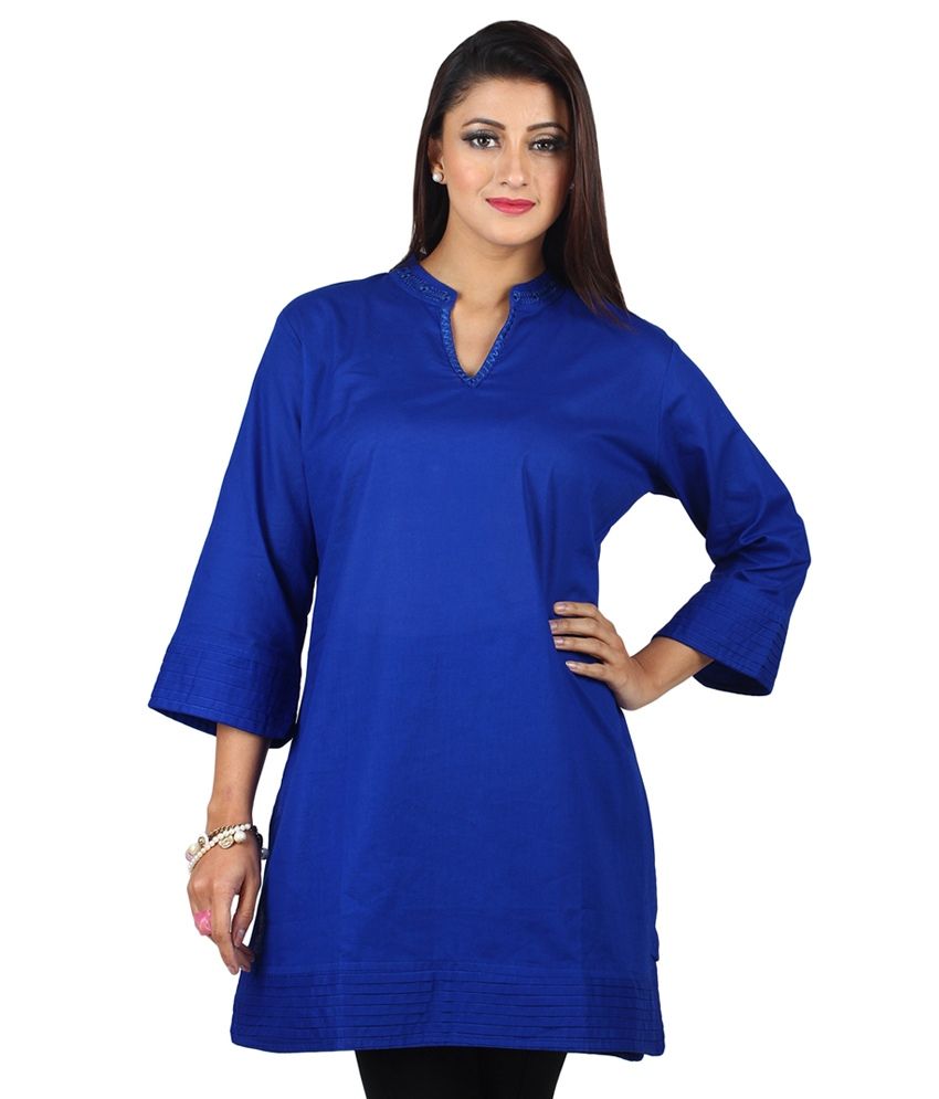 Vastrasutra Blue Solid Short Kurti For Women_Vs91485_Xl - Buy ...