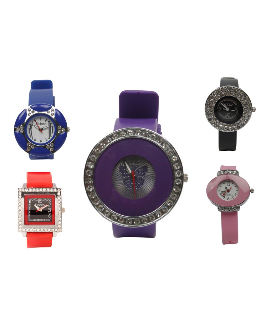 Fidato Set Of 5 Women's Designer Diamond Watch Price in India: Buy ...