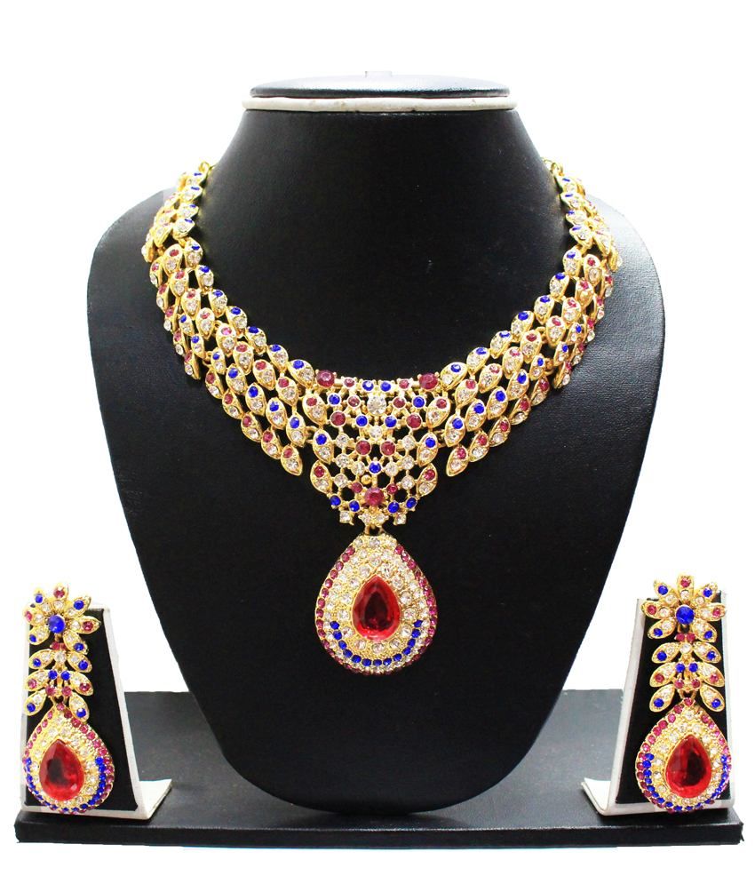 Zaveri Pearls Multi Designer Necklace Set - Buy Zaveri Pearls Multi Designer Necklace Set Online 