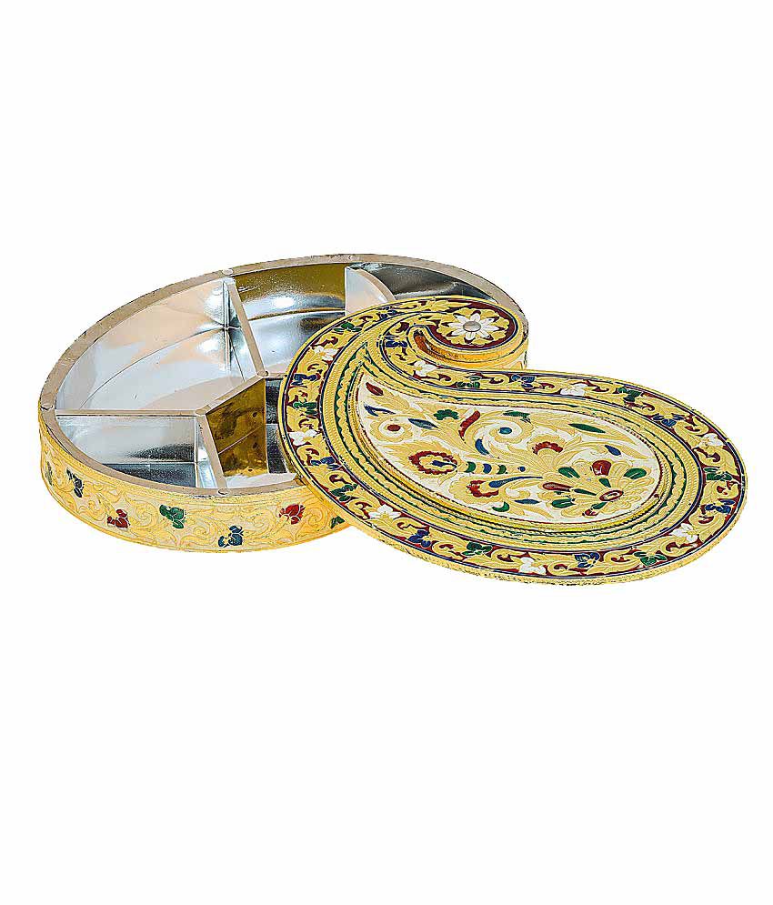 K.p. Printocraft Golden Jewellery Box Or Dry Fruit Gift Box: Buy K.p. Printocraft Golden ...