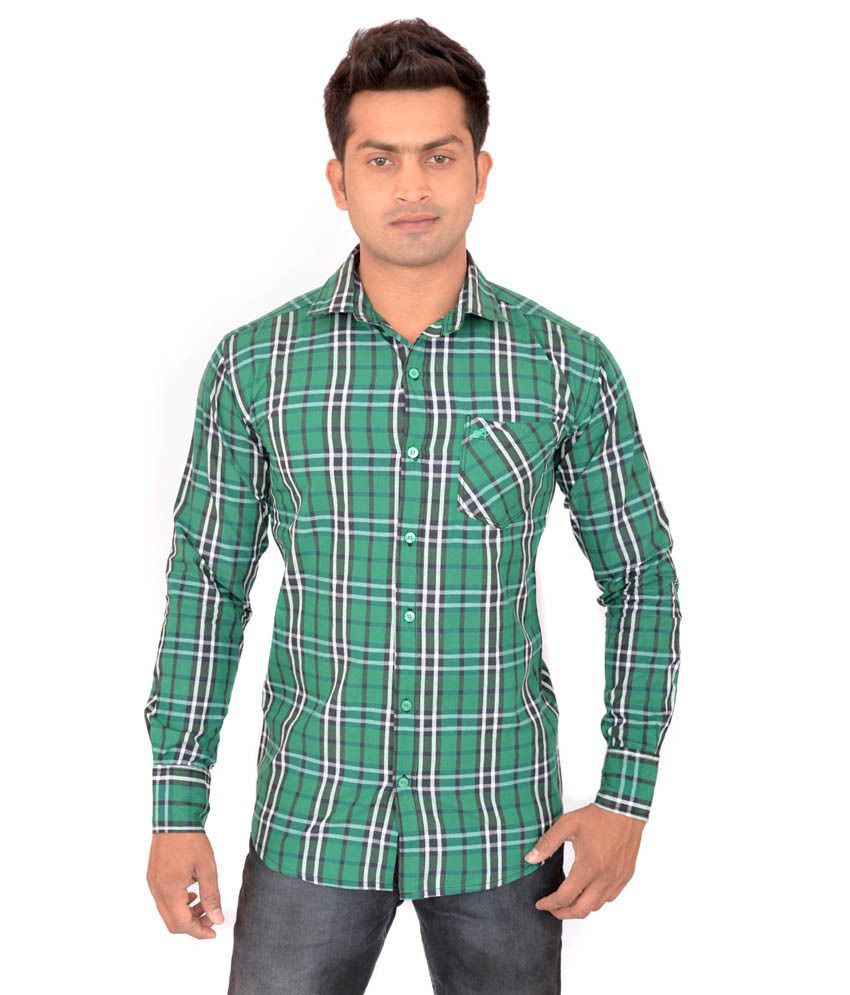 Aero Dynamic Green Stripes Casual Shirt - Buy Aero Dynamic Green ...