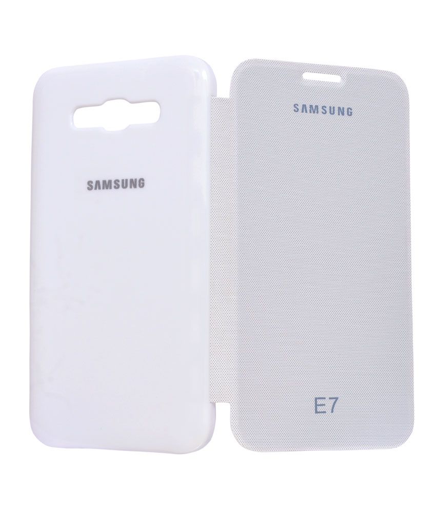 Admire Diary Case Flip Cover For Samsung E7 White Flip Covers