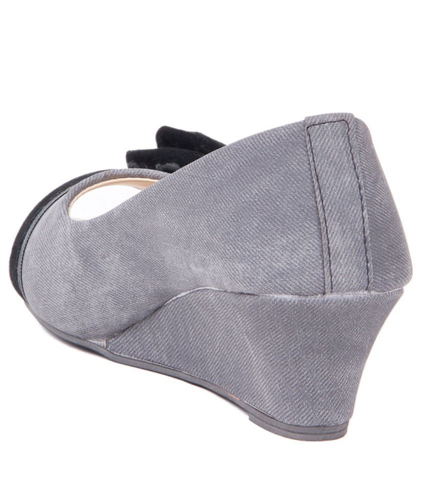 Ten Gray Wedges Pumps Price in India Buy Ten Gray Wedges Pumps Online