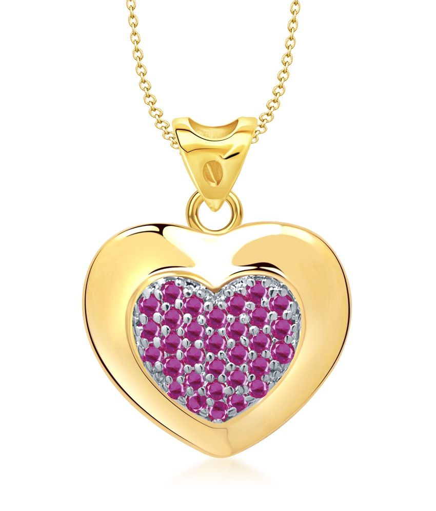 Vk Jewels Heart Shape Gold And Rhodium Plated Pendant: Buy Vk Jewels ...