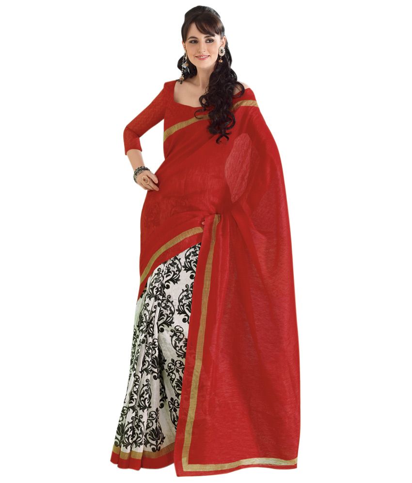 red chiffon sarees online