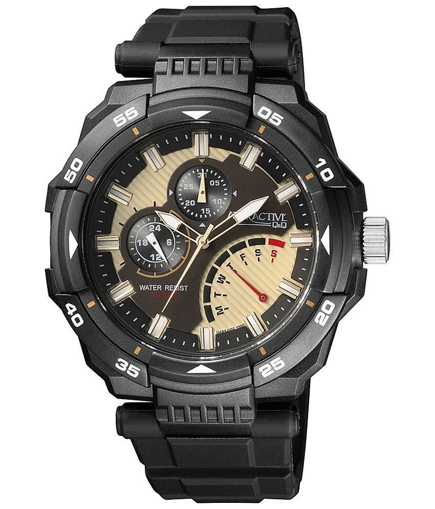 Q&q Elegant Black Sports Wrist Watch For Men - Buy Q&q  