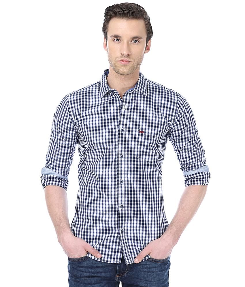 sky blue checks shirt