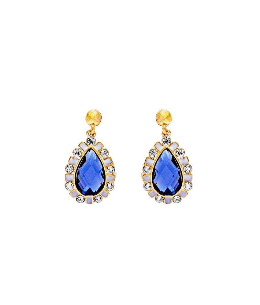 blue hanging earrings