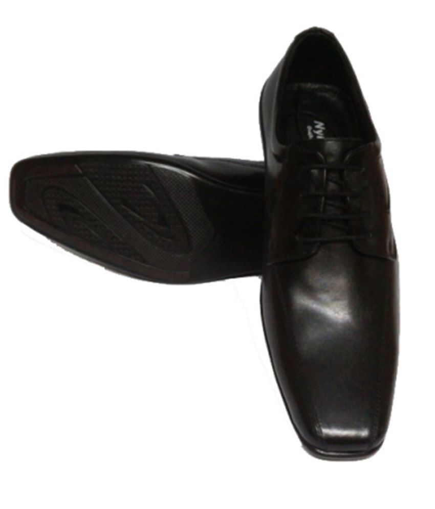black genuine leather shoes mens