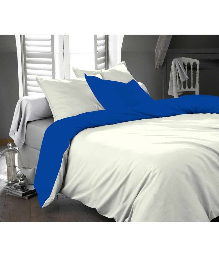 Soft Bedware Egyptian Cotton Solid Reversible Duvet Set 300 Tc With 2