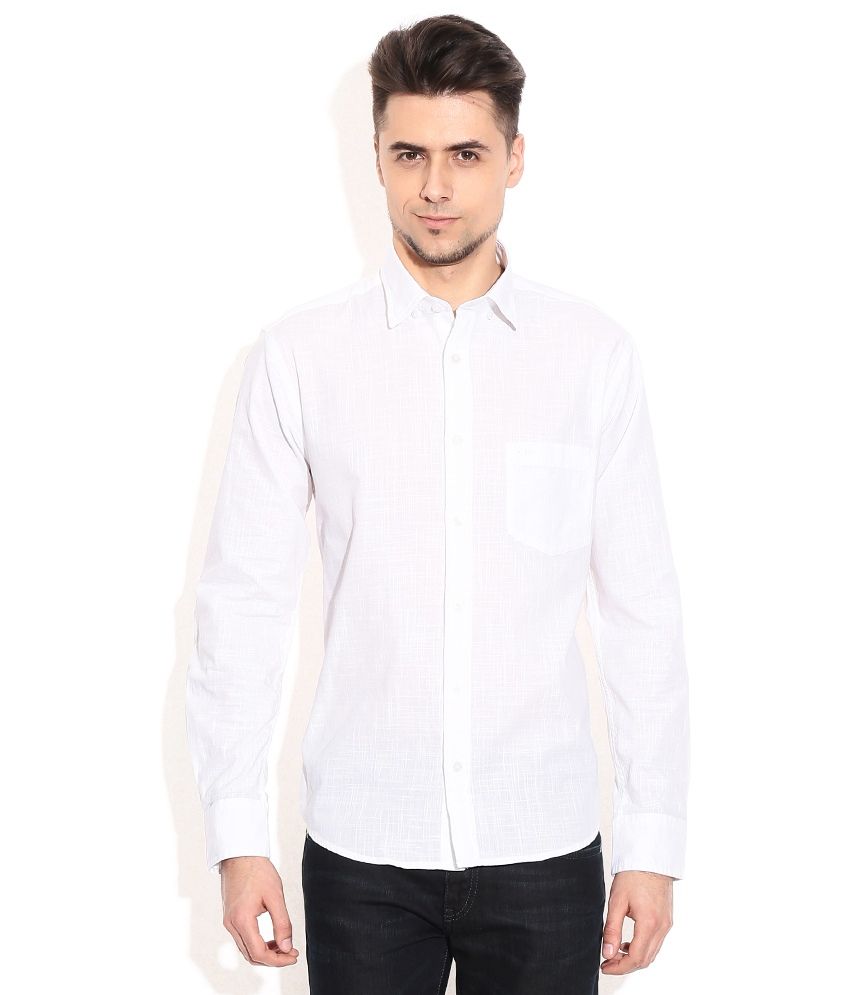 slim fit casual white shirt