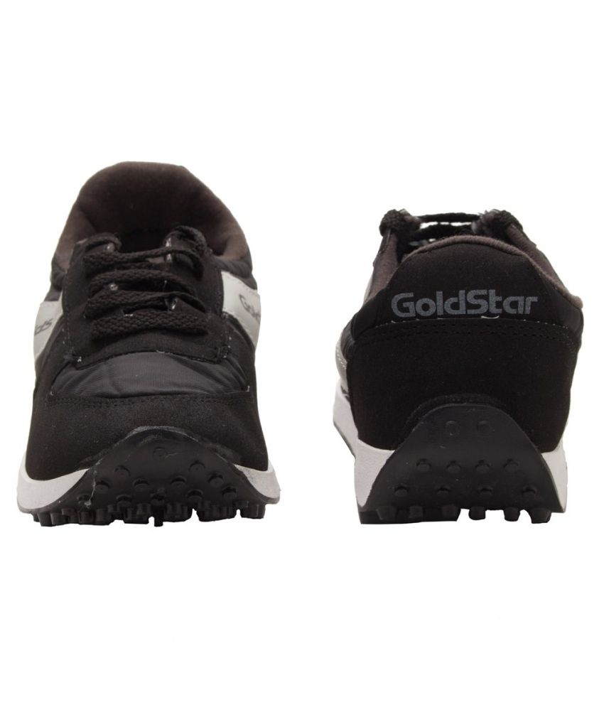 leather sports shoes black