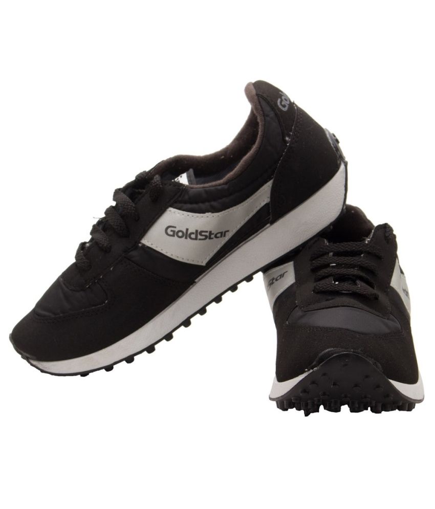 leather sports shoes black