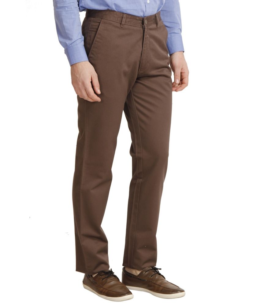 Buy Cantabil Brown Cotton Casuals 