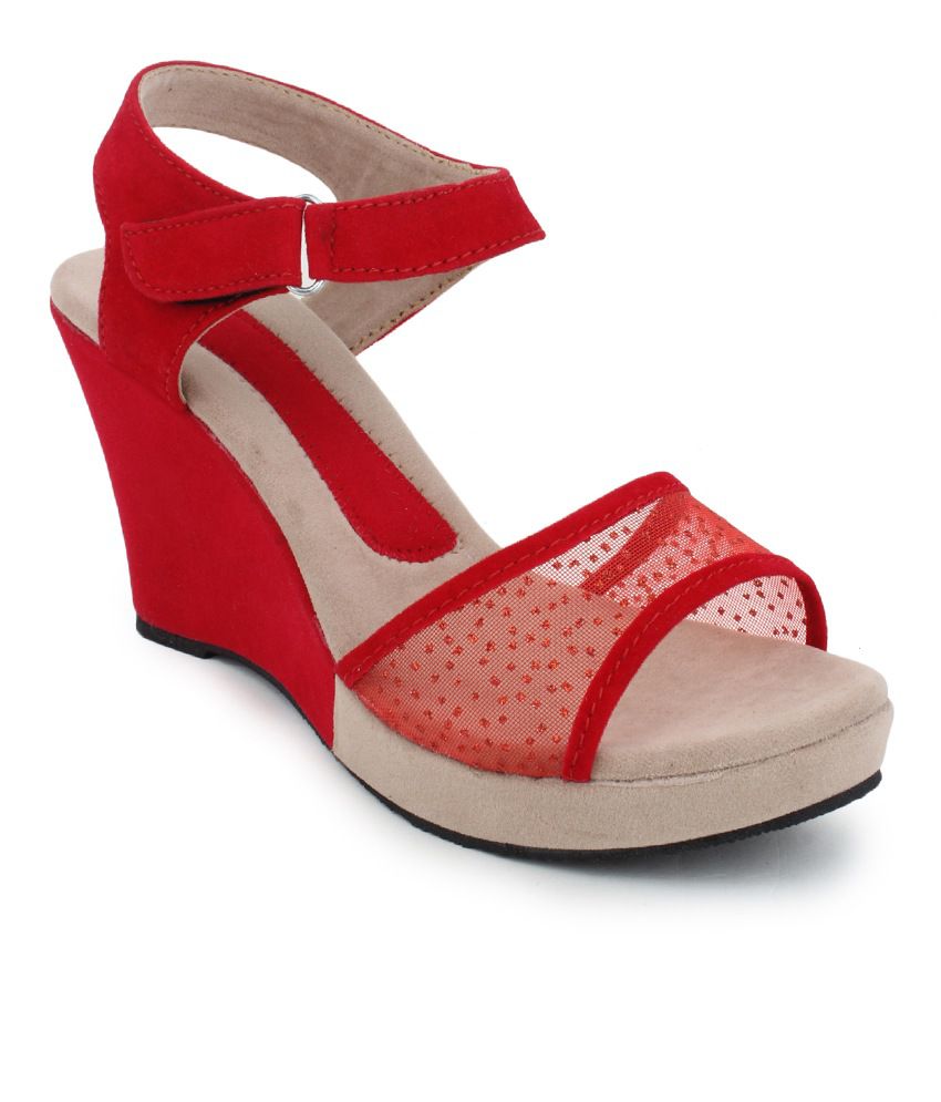     			Hansx Red Wedges Heels