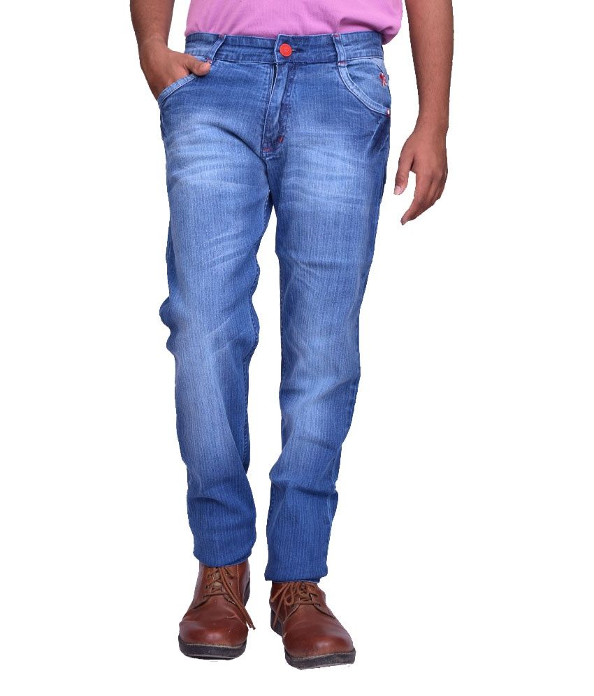     			British Terminal Blue Cotton Skinny Jeans for Men