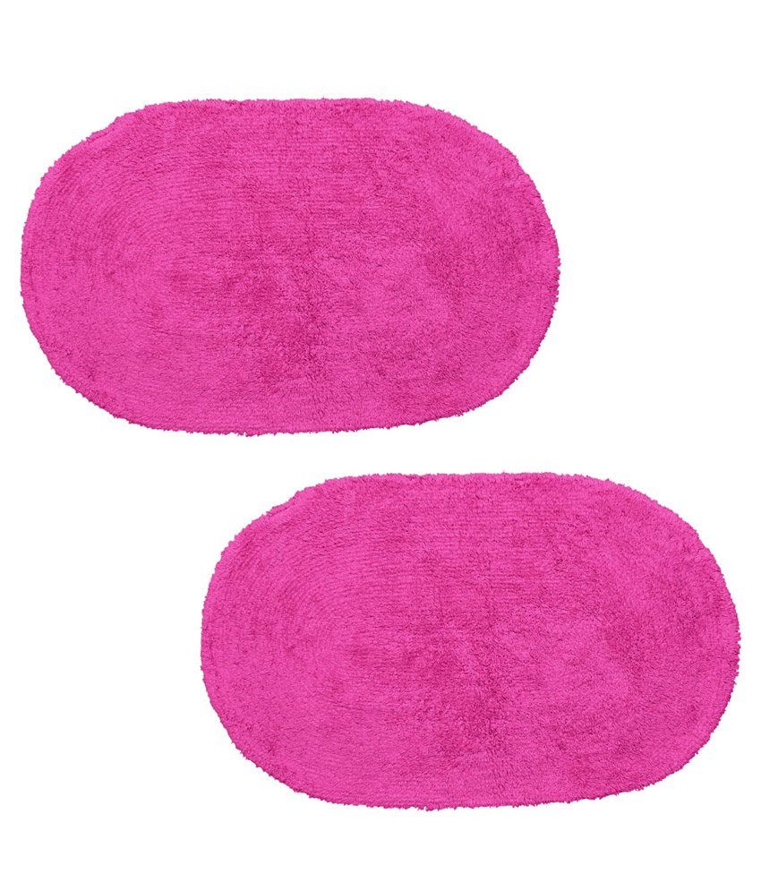 AVIRA HOME MAGENTO & RED GREAT VALUE OVAL BATH MAT SET OF 2 Buy AVIRA