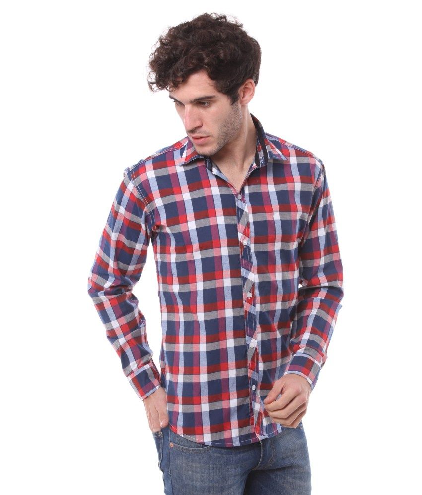 red checkered men's shirt