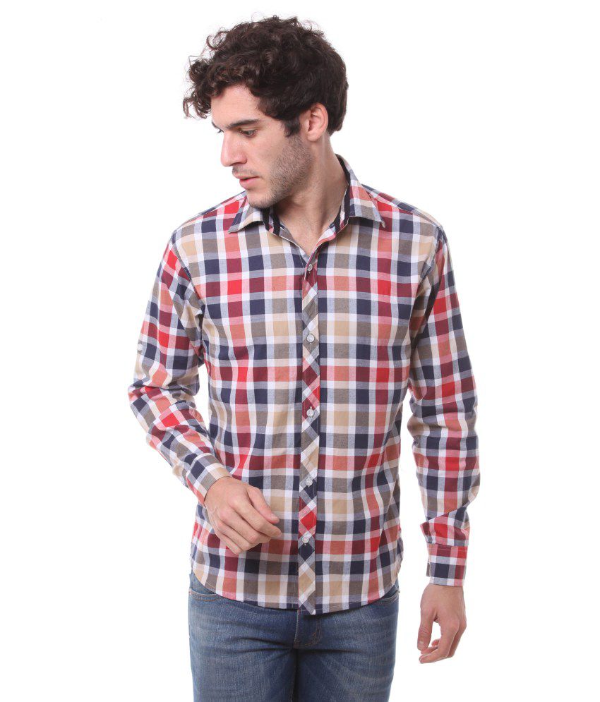 Saadgi Red And Blue Checkered Men's Shirt - Buy Saadgi Red And Blue ...