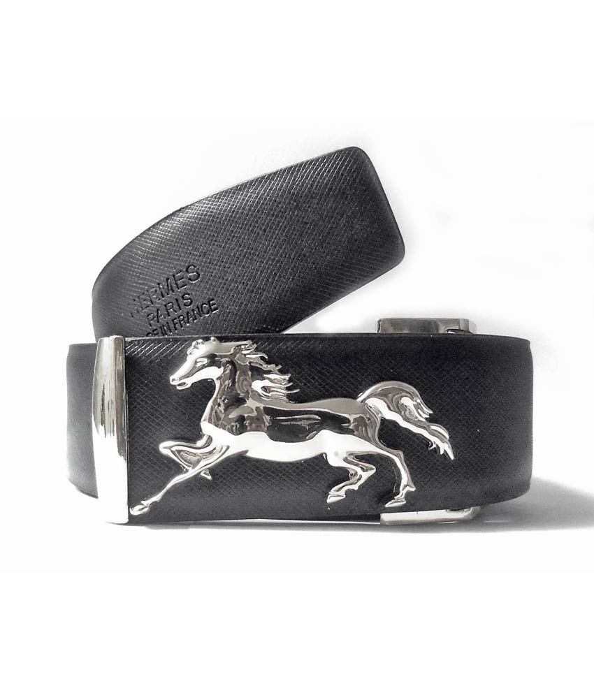 Hermes Black Leather Silver Casual Buckle Belt: Buy Online at Low Price in India - Snapdeal