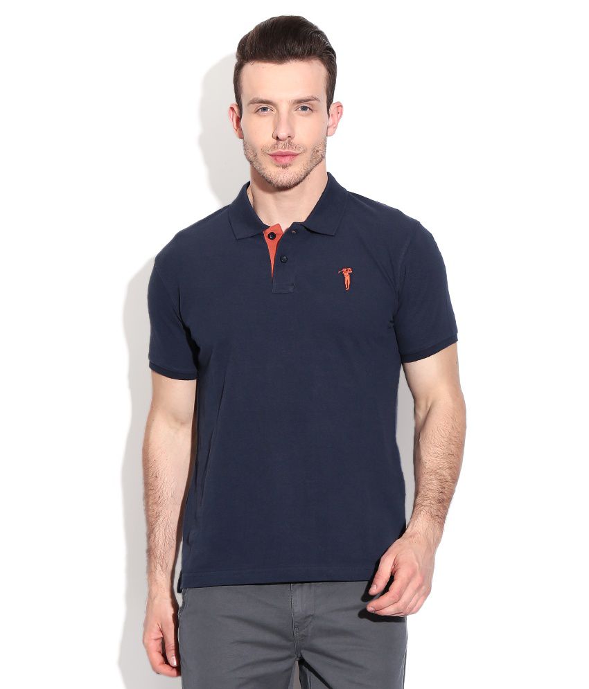 Bossini Navy Cotton Polo T-shirt - Buy Bossini Navy Cotton Polo T-shirt ...