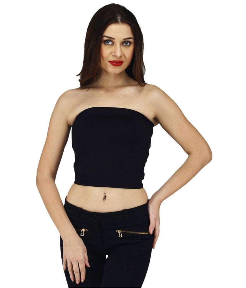 black tube top crop