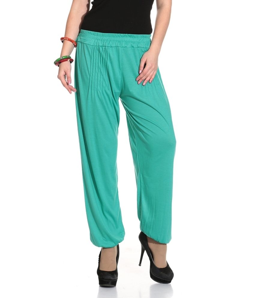 green harem pants