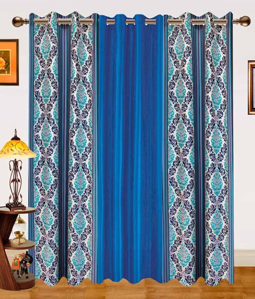 Dekor World Signature Solid Mix Curtain (set Of 3 Pcs) Ethnic Buy