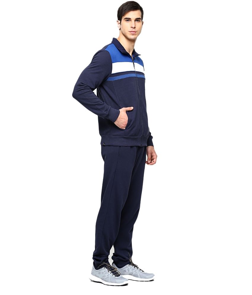 puma navy tracksuit bottoms