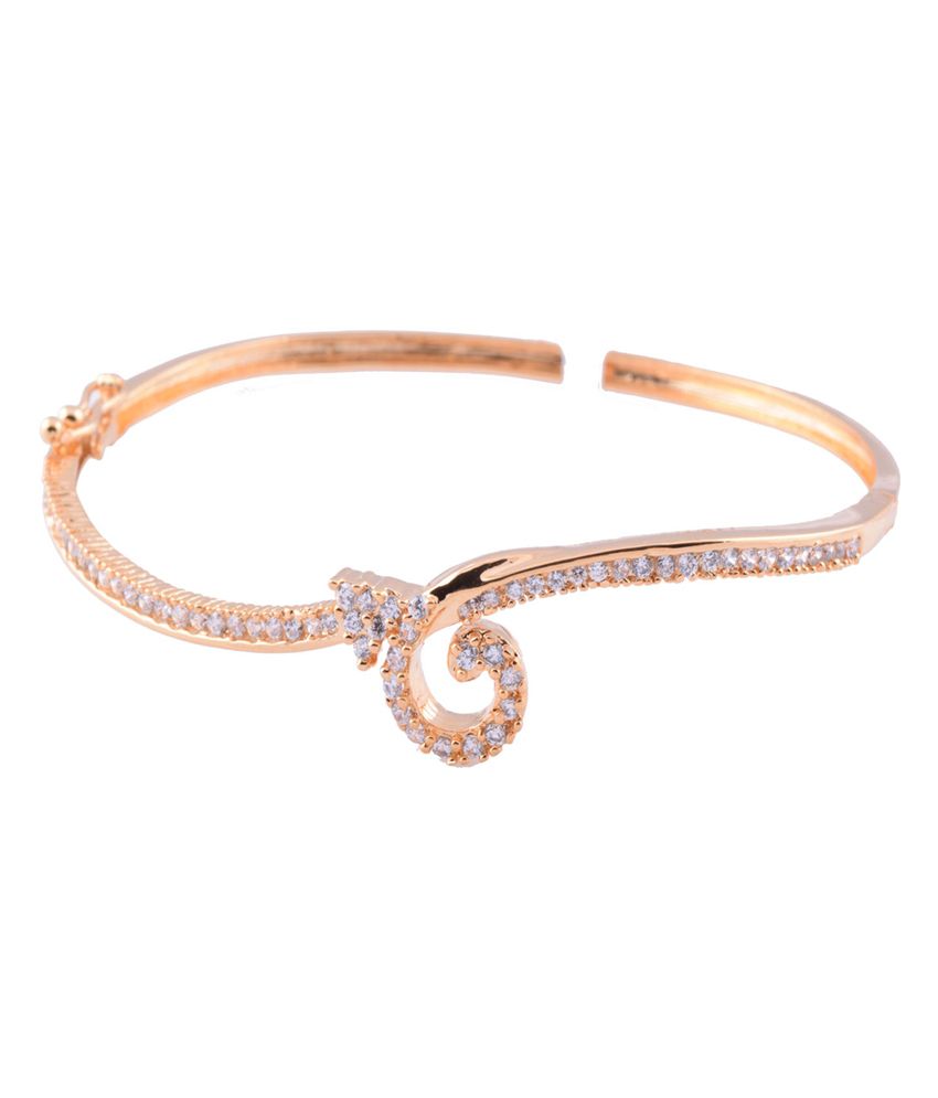 1 Gram Gold Plated Bracelet With White Cz: Buy 1 Gram Gold Plated ...
