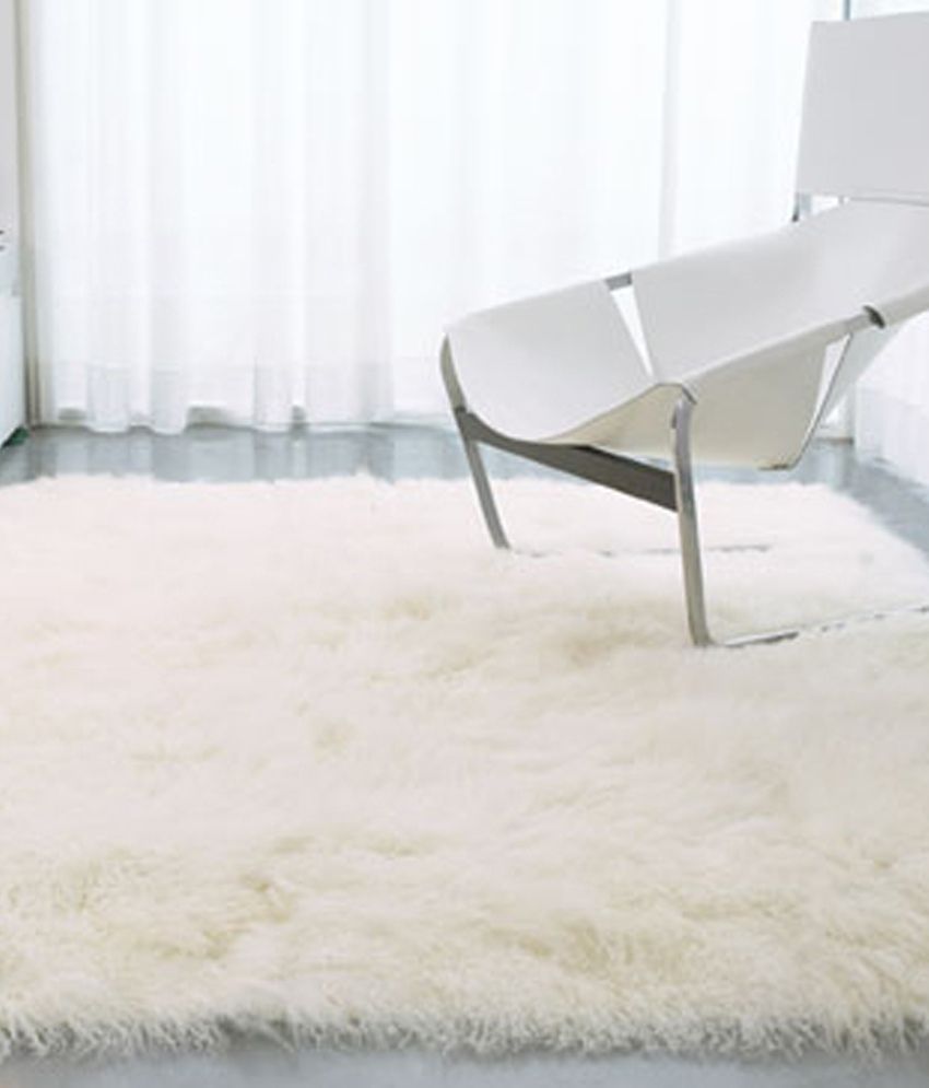 Carpetwings Snow Shaggy Plain Carpet Buy Carpetwings Snow Shaggy