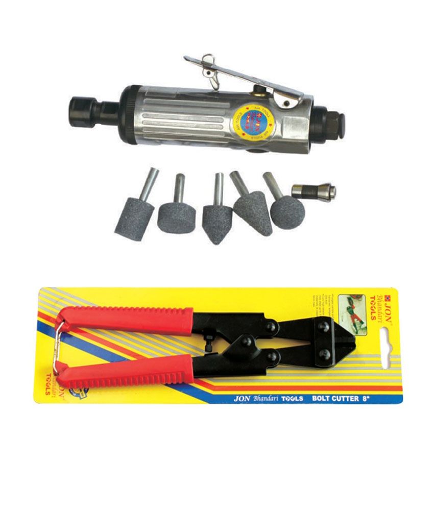 Jon Bhandari Air Die Grinder With 1/4 Inch Chuck & Bolt Cutter With Red