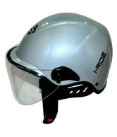Saviour i-Ride - Open Face Novelty Helmets - Silver with Clear Visor [Large - 580mm]
