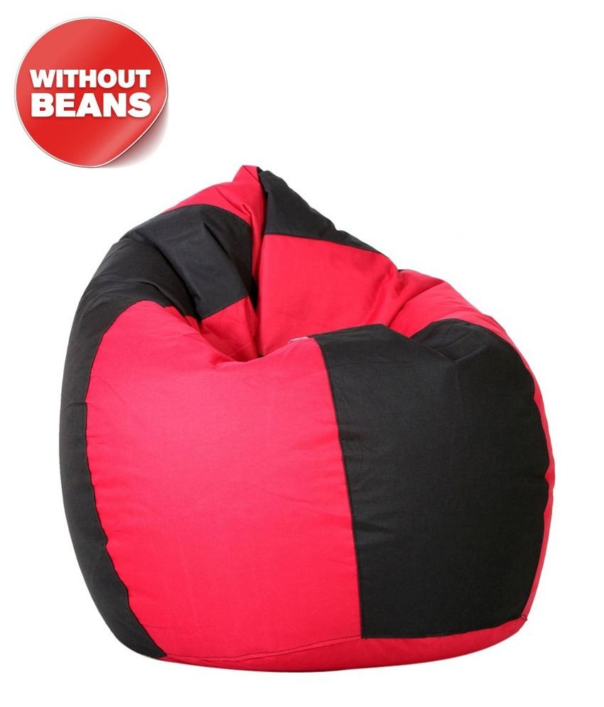 XL Bean Bag Cover in Black & Red Without Beans Buy XL Bean Bag