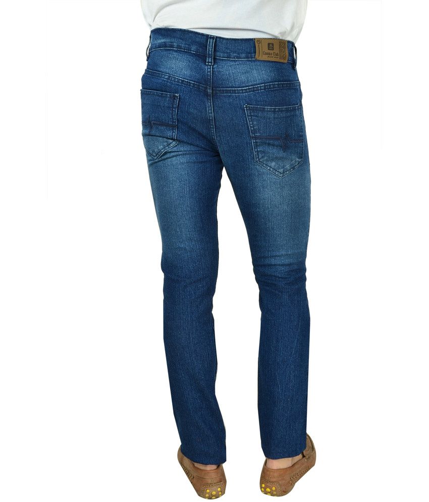 Cosmo Club Blue Cotton Skinny Fit Jeans - Buy Cosmo Club Blue Cotton ...