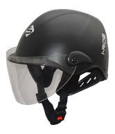 Saviour i-Ride - Open Face Novelty Helmets - Black Matt with Clear Visor (Large - 580mm)