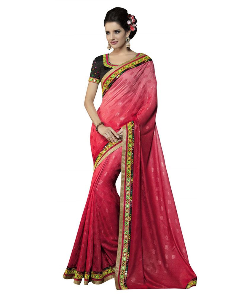Anwesha Sarees Red Art Silk Saree - Buy Anwesha Sarees Red Art Silk ...