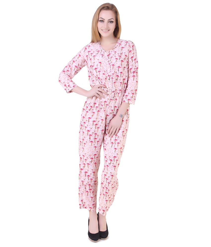 Silk Weavers Pink Polyester Jumpsuits Buy Silk Weavers Pink Polyester