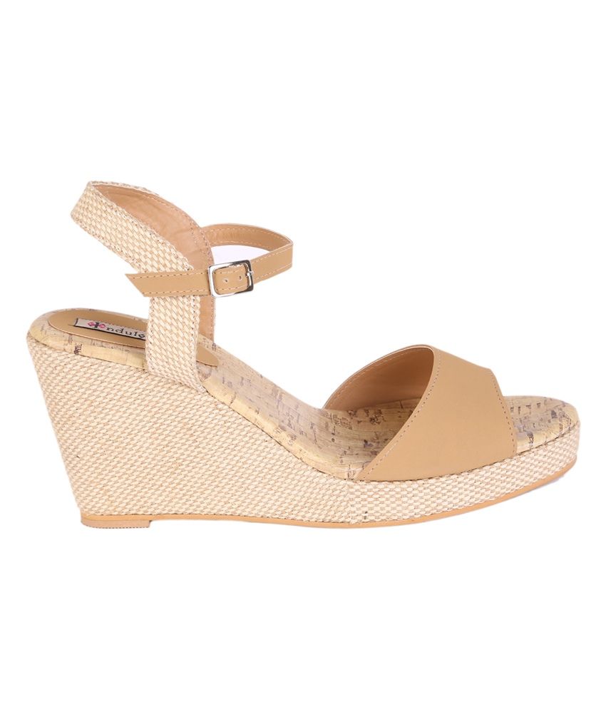 beige peep toe wedges