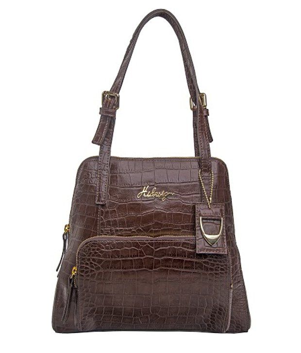 hidesign brown textured shoulder bag