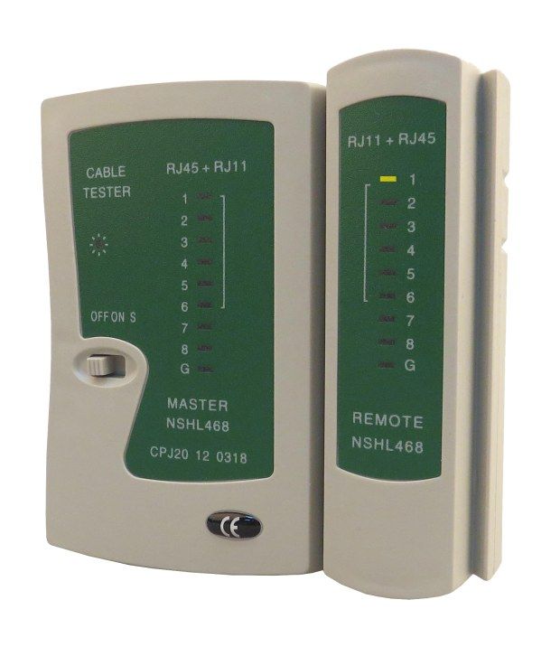 Dhandistributor dd7012 White Virgin Plastic RJ45 RJ11 Network Lan Cat5e Cable Tester