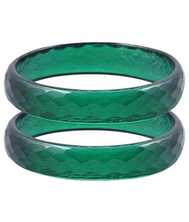 Vastradi Beautiful Green Glass Bangles Set Of 2 Buy Vastradi Beautiful Green Glass Bangles