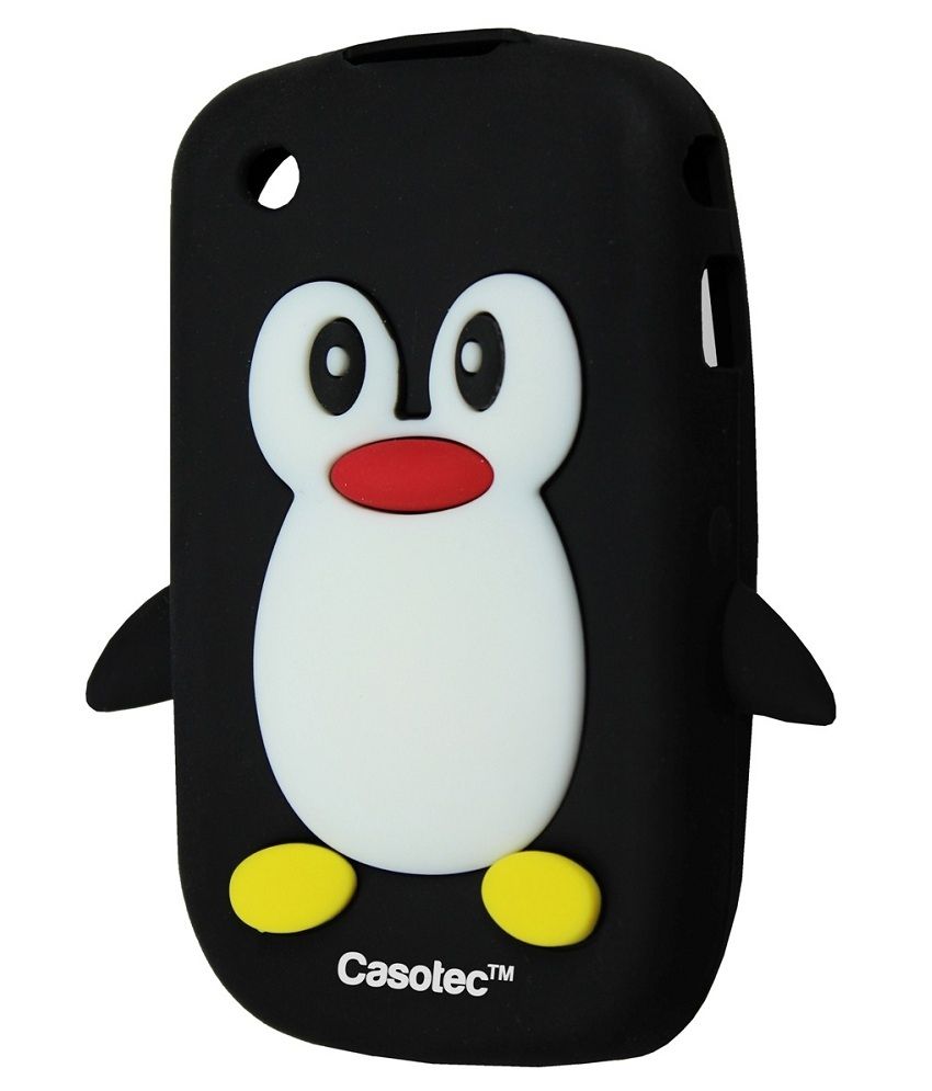 Casotec Penguin Silicone Jelly Back Case Cover For Blackberry Curve